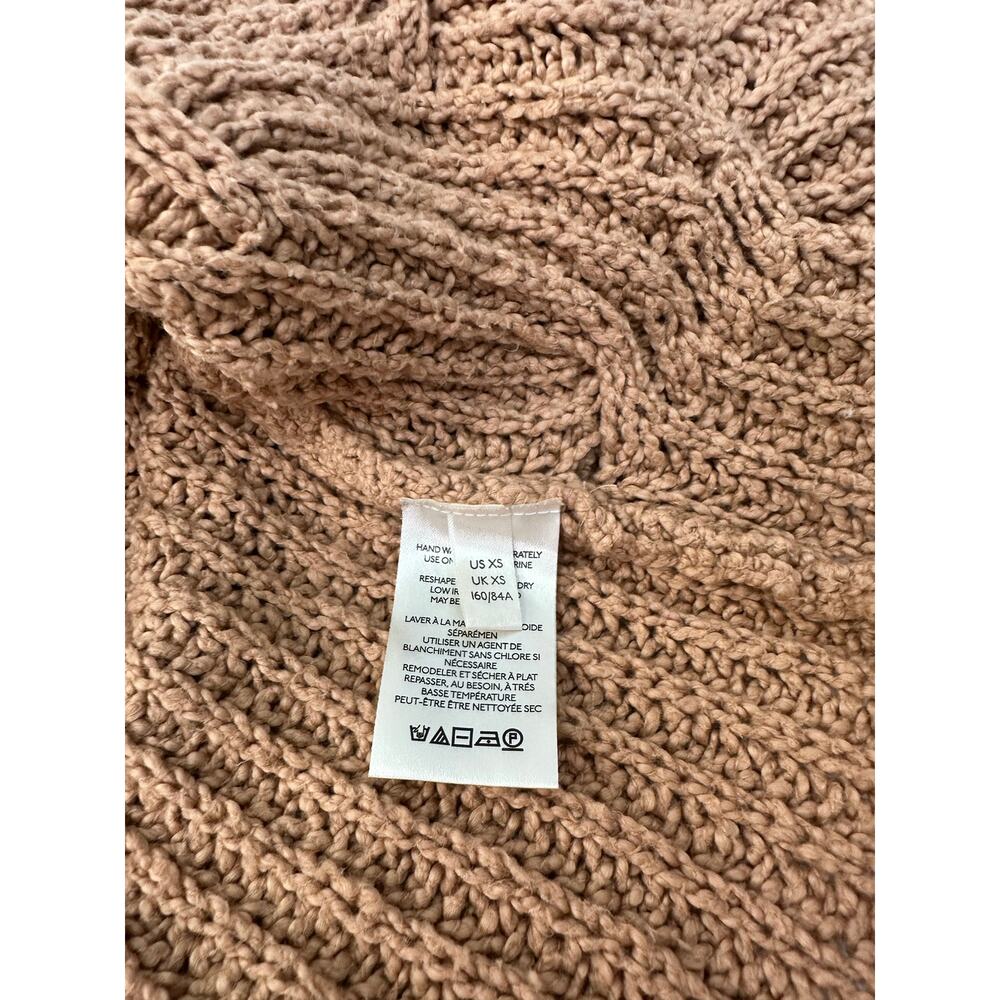 Free People Light Brown Chunky Knit Turtleneck Sweater XS - Picture 4 of 9